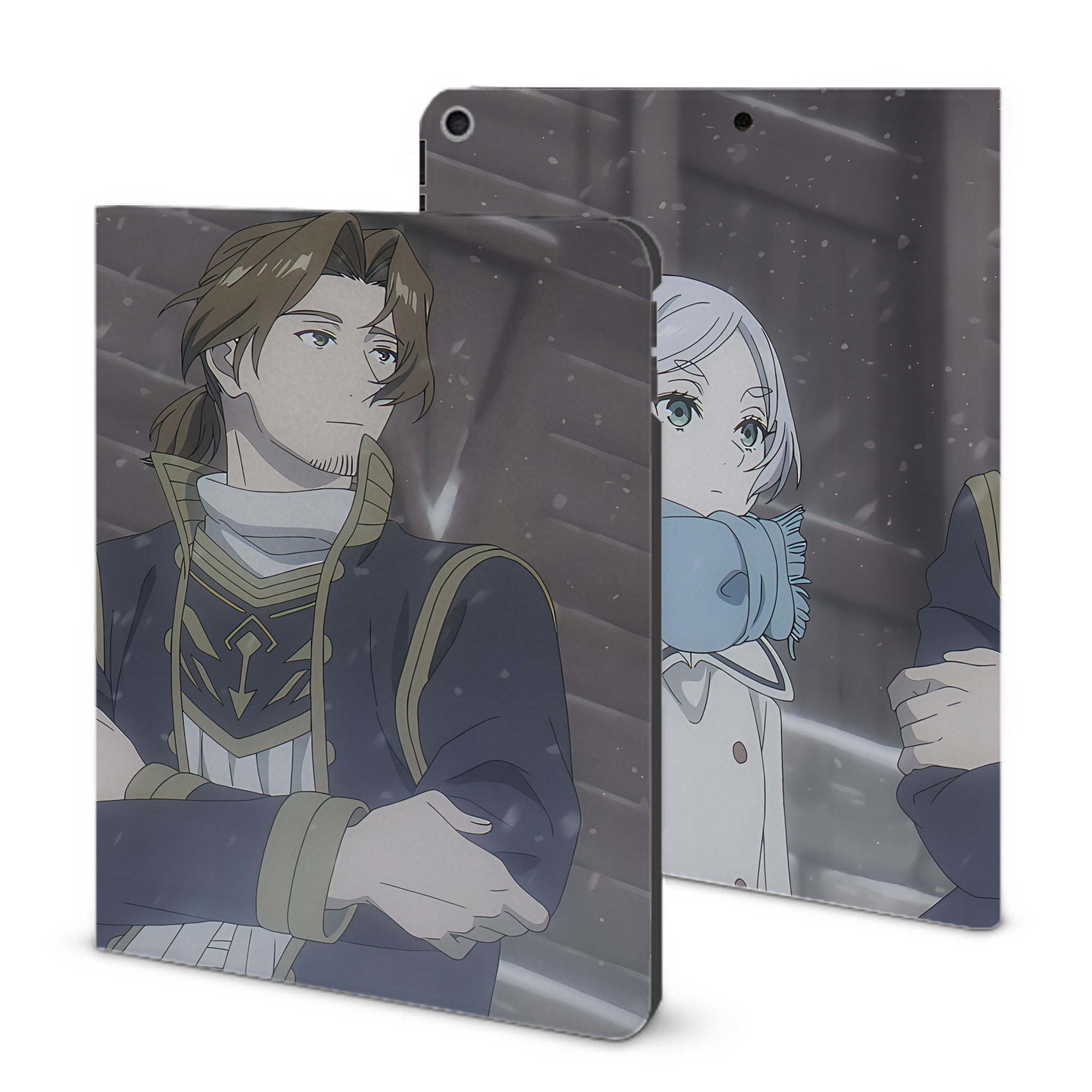 （画像用） 葬送のフリーレン Frieren IPad ケース ブック型 PUレザー TPU 耐衝撃 軽量 薄型 ペン収納なし 全面保護 IPad 各モデル対応